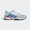 Adidas Adidas Barricade Junior Tennis Shoe- Grey/White/Blue