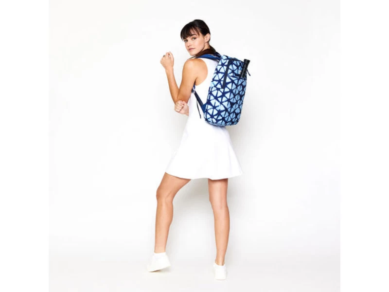 Ame & Lulu Blue Shibori Drop Shot Pickleball Backpack 4 Ame & Lulu Blue Shibori Drop Shot Pickleball Backpack - Image 4