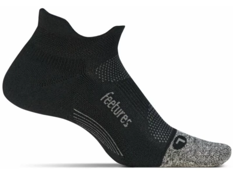 Feetures Elite Light Cushion No Show Tab Socks Black/Grey Medium 1 Feetures Elite Light Cushion No Show Tab Socks Black/Grey Medium