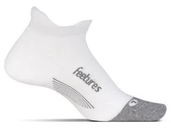 Feetures Elite Light Cushion No Show Tab Socks White/Grey Large
