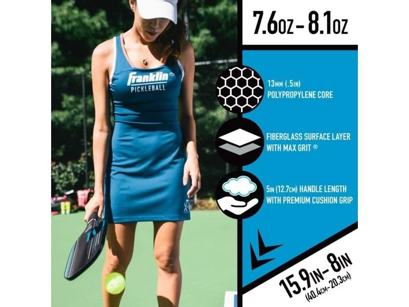 Franklin Christine McGrath 13mm Signature Pickleball Paddle Black/Blue 4 Franklin Christine McGrath 13mm Signature Pickleball Paddle Black/Blue - Image 4