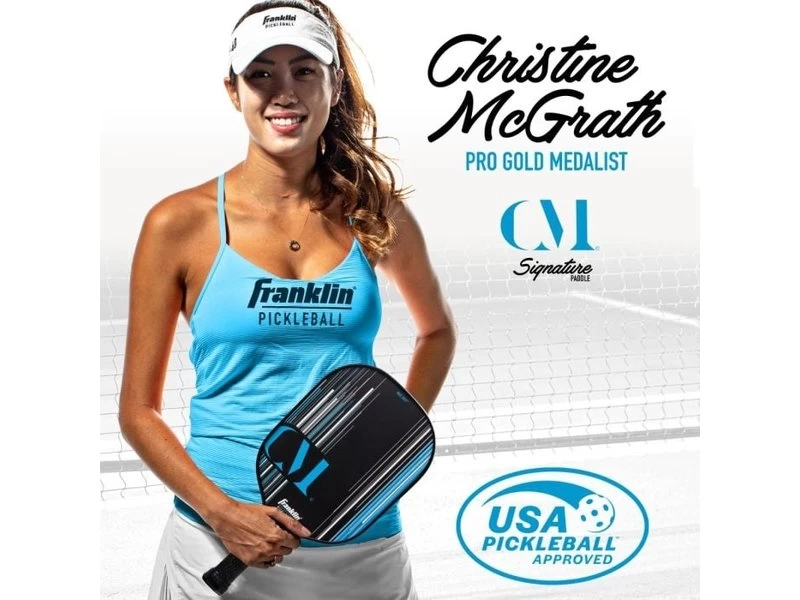 Franklin Christine McGrath 13mm Signature Pickleball Paddle Black/Blue 6 Franklin Christine McGrath 13mm Signature Pickleball Paddle Black/Blue - Image 6