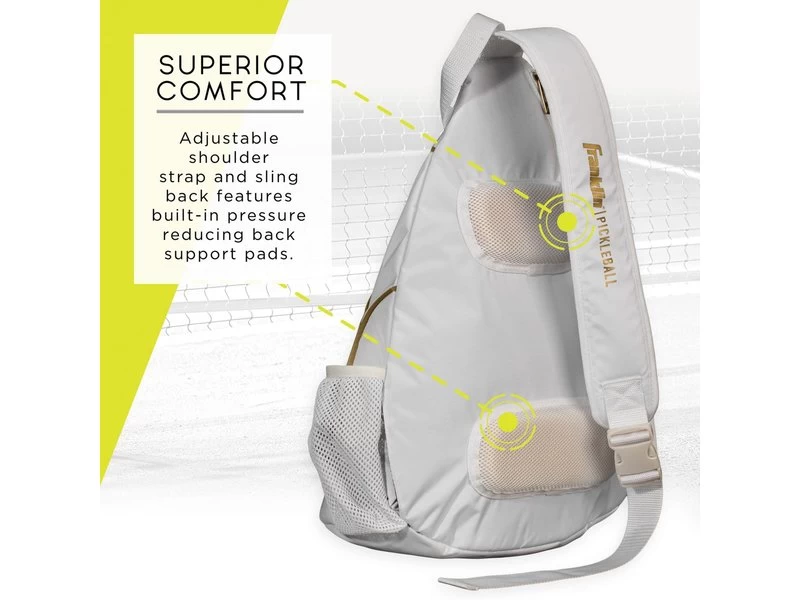 Franklin Pickleball Sling Bag White/Gold 4 Franklin Pickleball Sling Bag White/Gold - Image 4