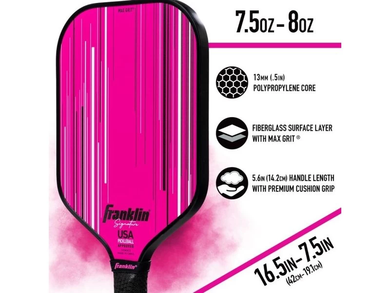 Franklin Signature Pro 13 Mm Pickleball Paddle Pink 5 Franklin Signature Pro 13 Mm Pickleball Paddle Pink - Image 5