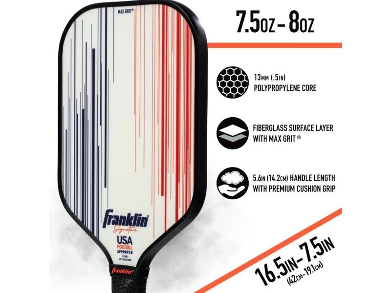 Franklin Signature Pro 13 Mm Pickleball Paddle White 4 Franklin Signature Pro 13 Mm Pickleball Paddle White - Image 4