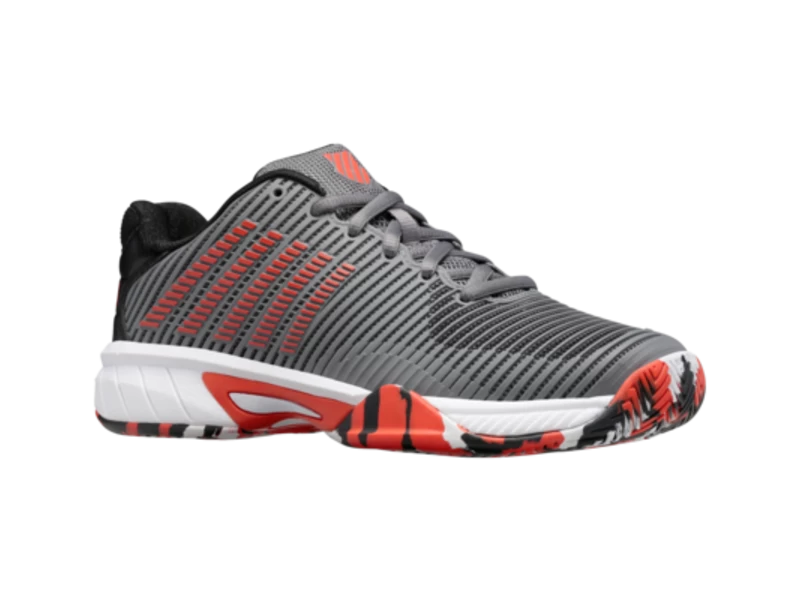 K-Swiss Hypercourt Express 2 Grey/White/Orange Junior Shoe 2 K-Swiss Hypercourt Express 2 Grey/White/Orange Junior Shoe - Image 2