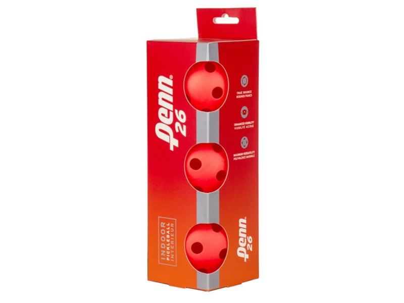 Penn 26 Indoor Pickleball X3 Red 2 Penn 26 Indoor Pickleball X3 Red - Image 2
