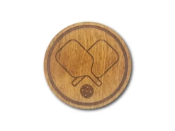Racquet Inc Premium Wood Drink Coasters (6 Pack) Pickleball
