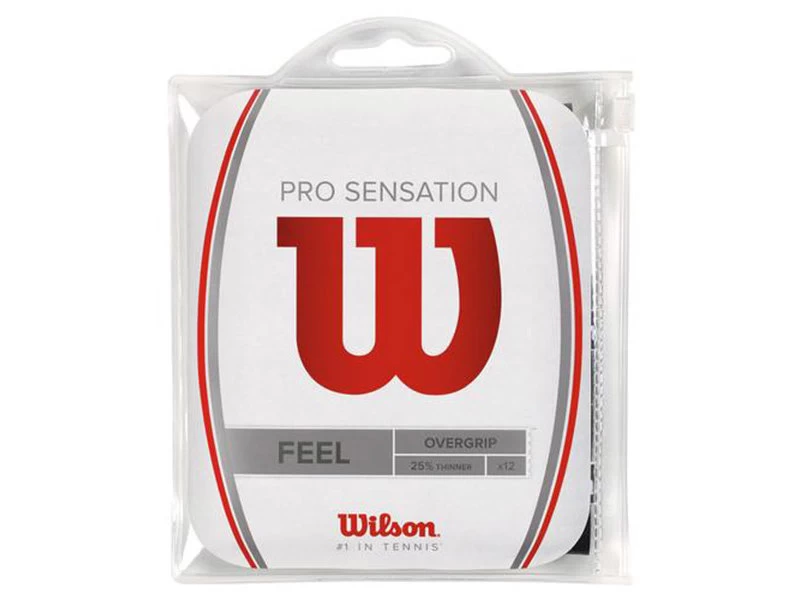 Wilson Pro Sensation Overgrip 12 Pack - White 1 Wilson Pro Sensation Overgrip 12 Pack - White