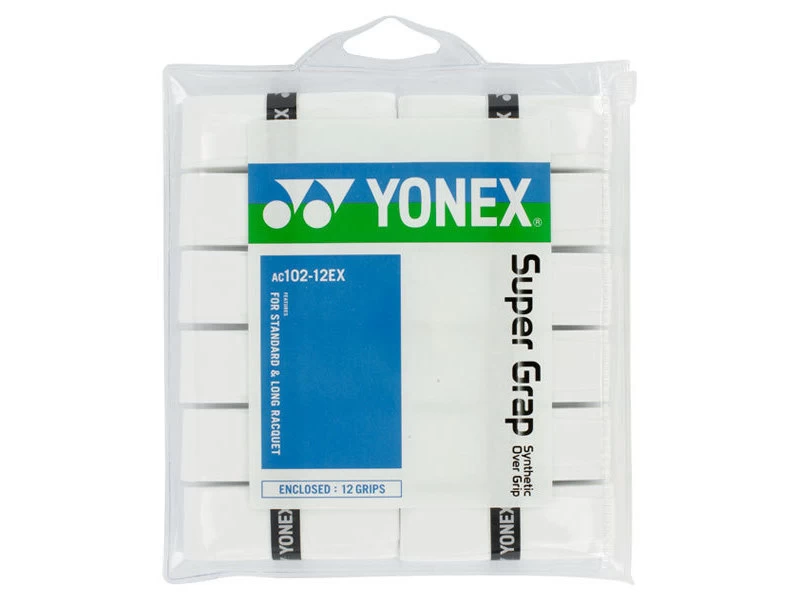 Yonex Super Grap 12 Pack White Overgrips 1 Yonex Super Grap 12 Pack White Overgrips